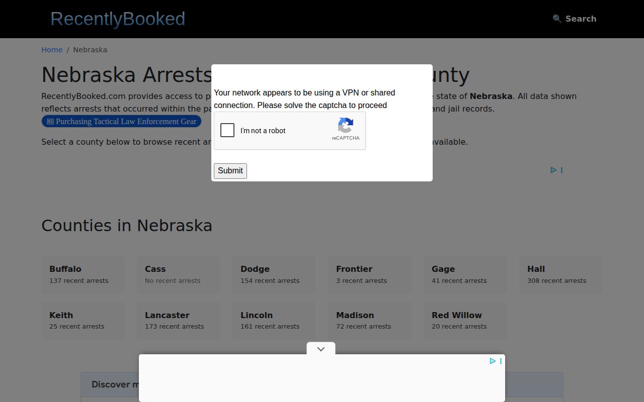 Adams County Nebraska booking-news coverage absence check