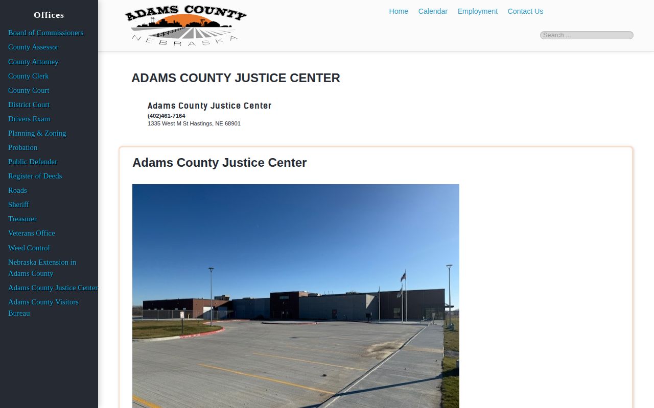 Adams County Justice Center jail booking records contact source
