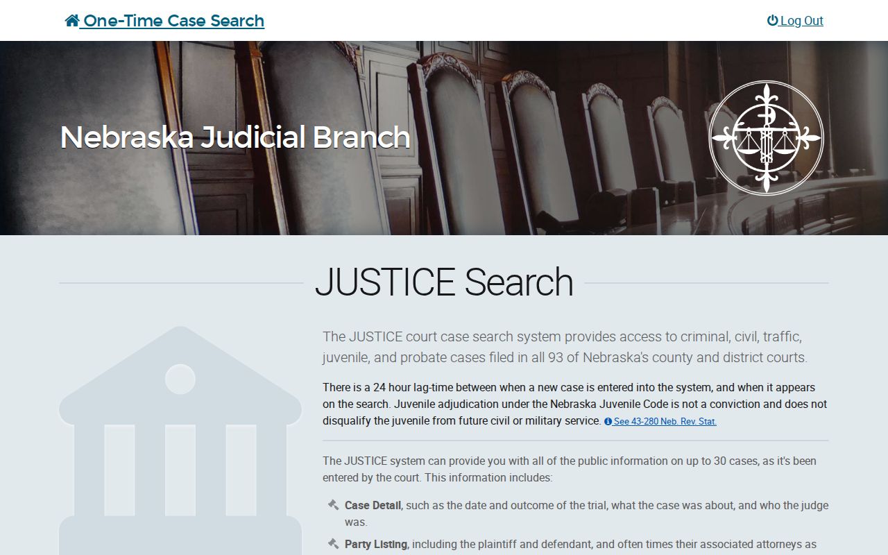 Adams County warrant-related Nebraska Justice court-record search